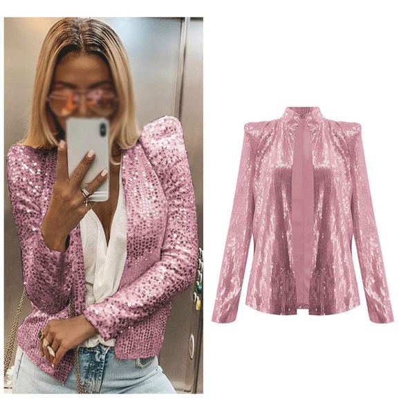 New Pink Sequin Jacket - Picture 2 of 4